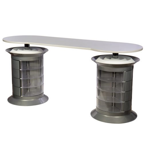 mesa manicura calidad grande plus plata