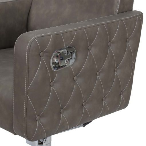 sillón versa plus marrón grisáceo detalle lateral