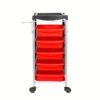 carrito de peluquería rojo modificado